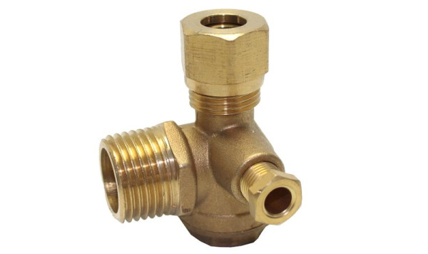 AEROTEC terugslagklep 1/2 inch AG - 10 mm buis - met ontlastaansluiting, 9048053