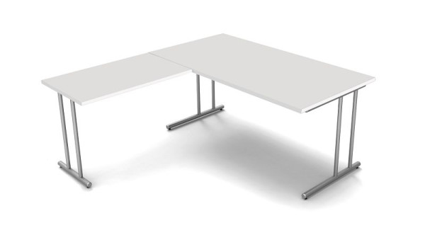 Kerkmann bureau B 1600 mm met verlengstuk 1000 x 600 mm, lichtgrijs, 11467311