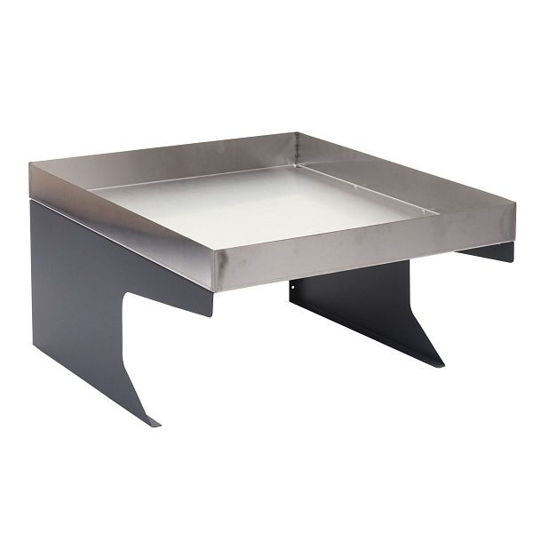 Mendler robot grasmaaier garage met plantenbak HWC-G60, dakafdak voor grasmaaier, metaal 37x60x70cm, RVS, antraciet, 92193