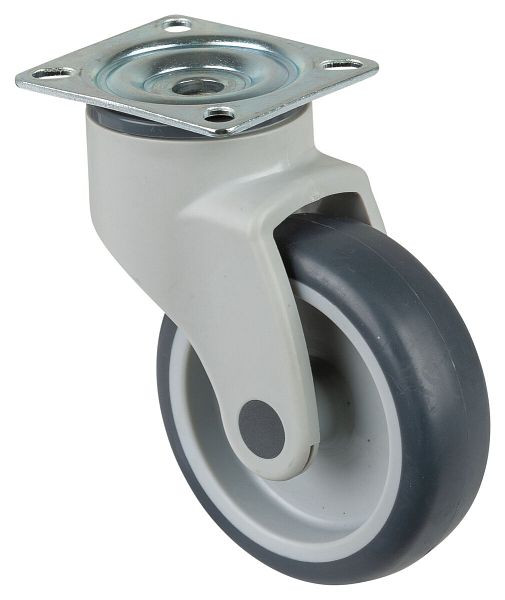BS-rollen Kunststof rol, wielbreedte 32 mm, wiel-Ø 100 mm, draagvermogen 100 kg, grijs rubberen loopvlak, glijlager, VE = 2 stuks, C100.A81.100