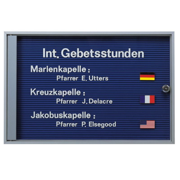 Stein HGS HGS vitrine -Infomedia SK- met veiligheidsslot, wit, zilver geanodiseerd, afmetingen (BxH): 680 x 460 mm (DIN A2), 21456-01