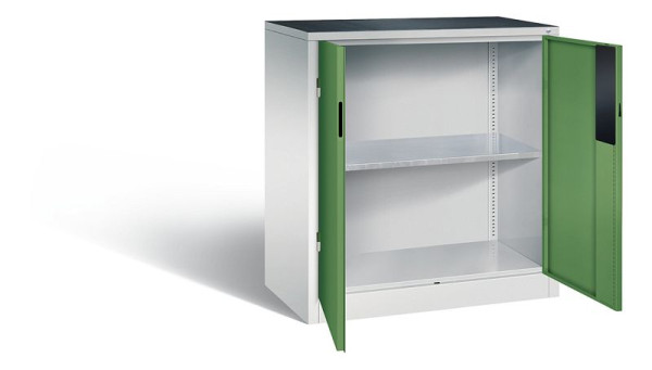 C+P gereedschapskast Acurado, H1000xW930xD500mm, kleur: lichtgrijs / reseda groen, verzonken handgreep, 8821-052 S10266