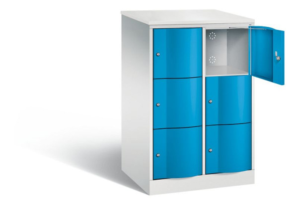 C+P XL lockerkast Resisto, H1255xB772xD640mm, kleur: lichtgrijs / lichtblauw, 8573-273 S10127
