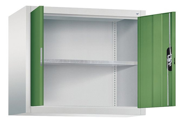 C+P bovenkast Acurado, H790xW930xD400mm, kleur: lichtgrijs / reseda groen, verzonken handgreep, 9265-009 S10077