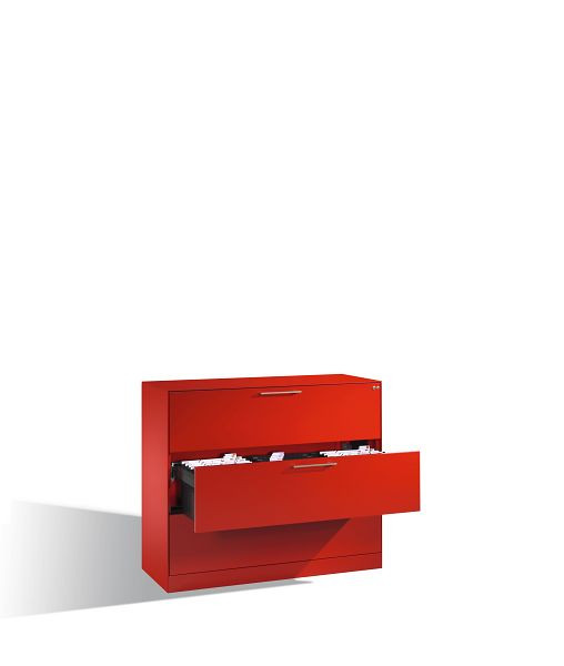 C+P hangarchiefkast Asisto, H1010xB1200xD435mm, kleur: vuurrood, beugelgreep, 146041-313 S10014