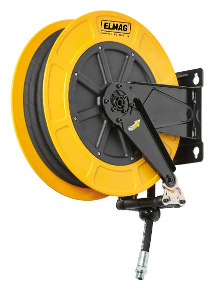 ELMAG industriële slanghaspel '4430/31' voor water 130°C, 12 m, 3/8', 200 bar, 'ABS kunststof trommel', 43136