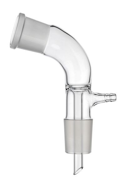 Rettberg vacuümadapter, kern NS 29/32, mof NS 29/32, gebogen 105°, vacuümaansluiting olijf 8 mm, 134090229