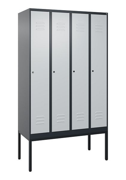 C+P luierkluis Classic PLUS met middenwand, frame, 4 vakken, 2120x1200x500mm, 7016/7035, cilindersloten, 0800307-40F S10028