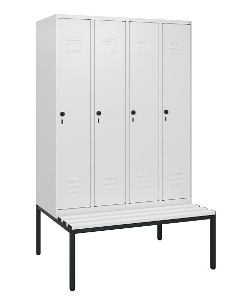 C+P luierkluis Classic PLUS, met onderbank, 4 vakken, 1950x1200x815mm, 9016/9016, draaibare sluiting, 0800505-40 S10044