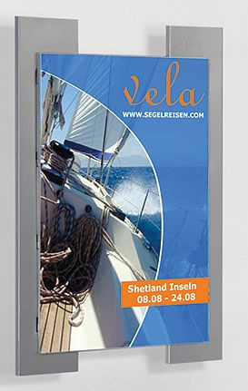 Kerkmann posterhouder Look DIN A4, B 266 x D 20 x H 354 mm, aluminium zilver/transparant, 43653014