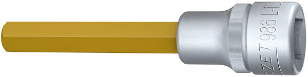 Hazet schroevendraaierdop, hol vierkant 12,5 mm, binnenzeskant profiel, 10 mm, lange uitvoering met karteling, 986L-10