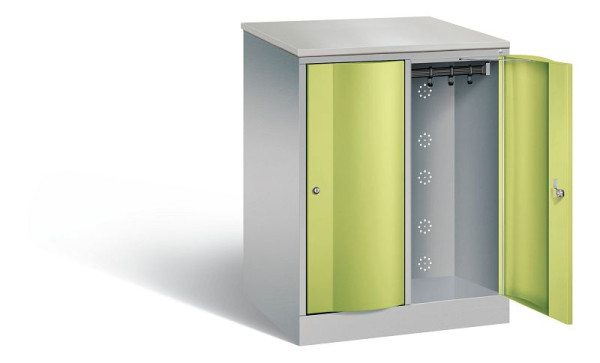 C+P XL lockerkast Resisto, H1077xB772xD640mm, kleur: wit aluminium / virid green, 8271-273 S10061