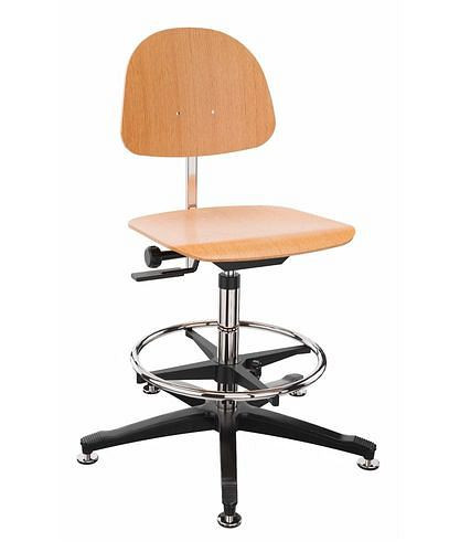 Dauphin werkstoel beuken, vloerglijders, voetring, 266891