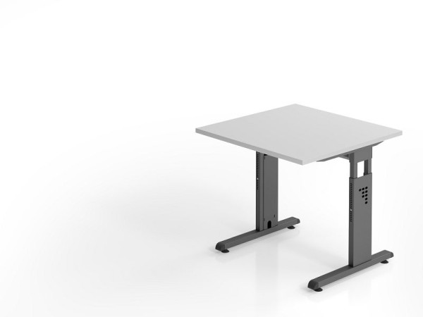 Hammerbacher bureau OS08, 80 x 80 cm, blad: grijs, 25 mm dik, 2 mm ABS rand, rechthoekige vorm, VOS08/5/G