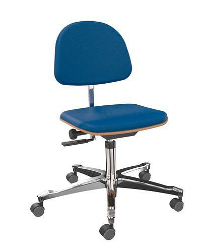 Dauphin werkstoel bekleed met blauwe stof, aluminium onderstel, 266898
