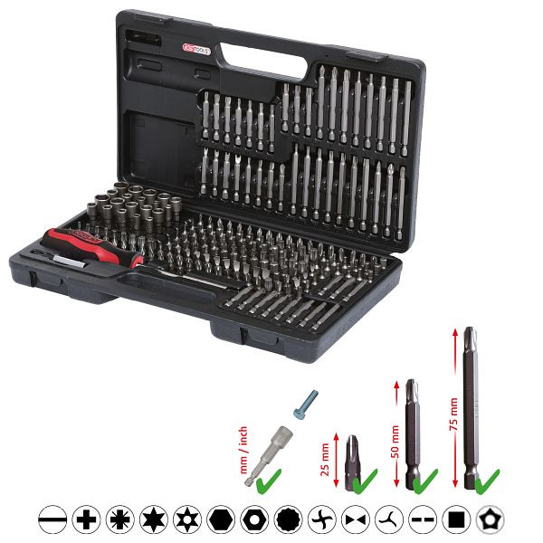 KS Tools 1/4" bitset, 208-delig, 911.2008