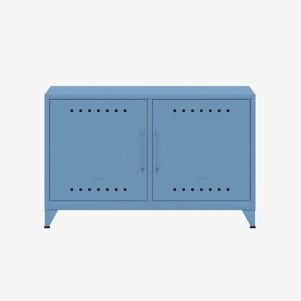 Bisley Fern Cabby Dressoir, met vaste plank, kabeluitgang in de achterwand en klittenband kabelhouder, blauw (605), FERCAB605