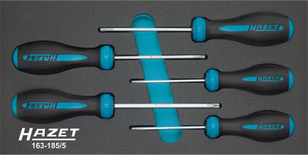 Hazet schroevendraaierset HEXAnamic®, Tamper Resistant TORX® profiel, T10 H - T30 H, aantal gereedschappen: 5, 163-185/5