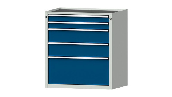 ANKE werkbanken ladekast, model 3009 V, 910 x 675 x 980 mm, RAL 7035/5010, kuip, 611.216