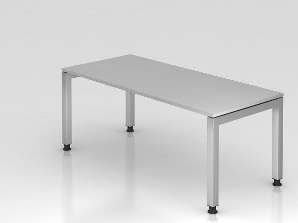 Hammerbacher bureau U-voet vierkant 180x80cm grijs, rechthoekige vorm, zwevende plaat, VJS19/5/S