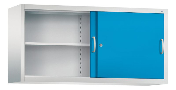 C+P bovenkast Acurado, H790xB1600xD400mm, kleur: lichtgrijs/lichtblauw, beugelgreep, 2 niveaus, 2145-00 S10055