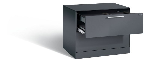 C+P hangmappenkast Asisto, H710xB800xD600mm, kleur: zwart-grijs, beugelgreep, 146273-212 S10045