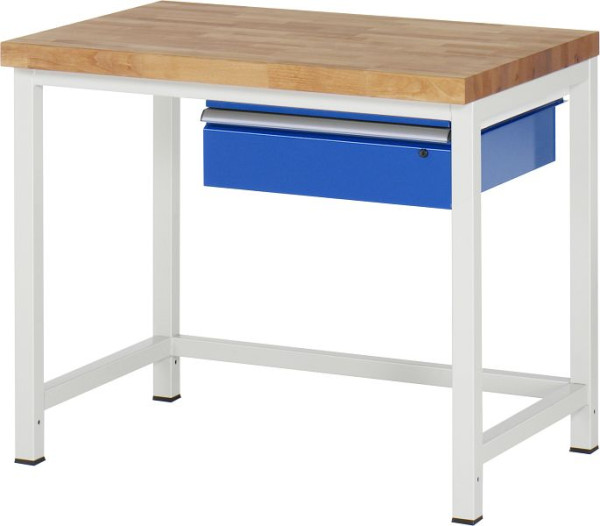 RAU werkbank serie 8000 - frameconstructie (gelast frame), 1 x lade, 1000x840x700 mm, 03-8001A1-107B4S.11