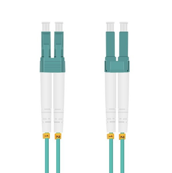 Helos glasvezel patchkabel LC/LC Duplex50/125µm OM3 aqua 20.0m, 115723