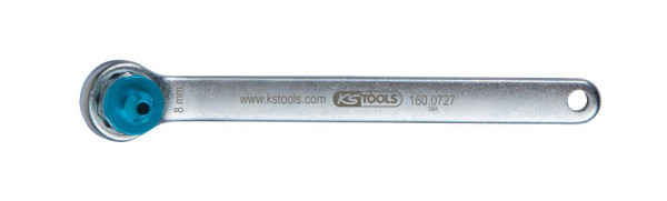 KS Tools remontluchtingssleutel, extra kort, 8 mm, blauw, 160.0727