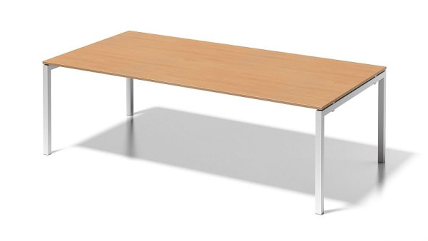 Bisley Cito directiewerkplek/vergadertafel, 730 mm in hoogte vast U-frame, H 19 x B 2400 x D 1200 mm, beuken/verkeerswit, DUF2412BC396