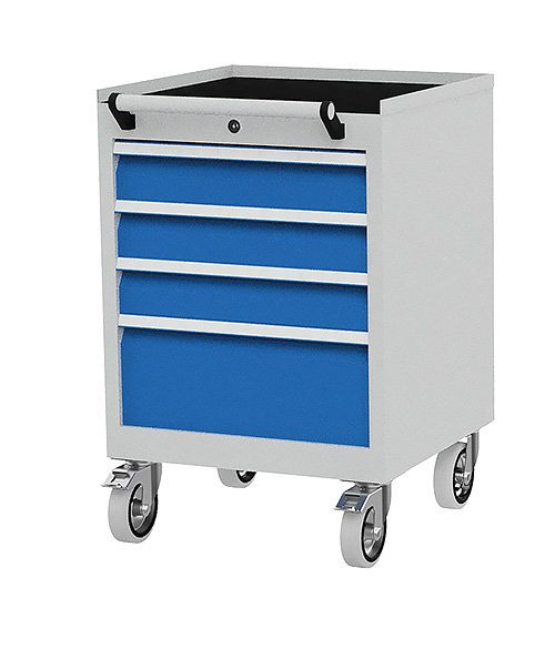 Bedrunka + Hirth verrijdbare ladekast T500 R 18-16, 3x100mm, 1x200 mm, lade volledig uittrekbaar 100%, 530 x 500 x 805 mm, 46.301M