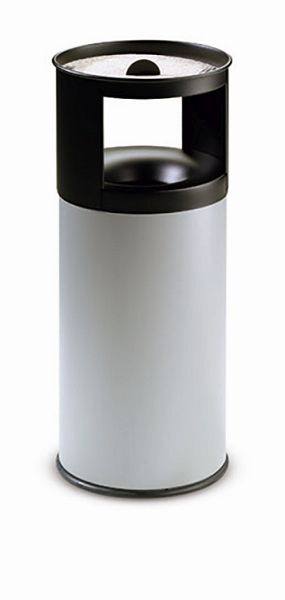 Afval-asbakcombinatie FLORENCE grijs, B 310 x D 310 x H 800 mm, 390032
