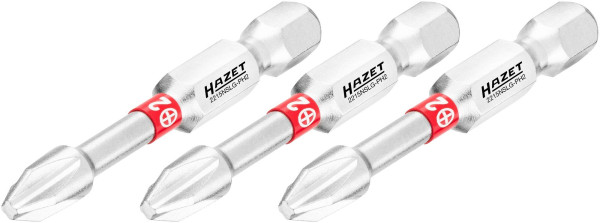 Hazet bit, massieve zeskant 6,3 (1/4 inch), Phillips profiel PH, PH2, aantal gereedschappen: 3, lange uitvoering, sleutelmaat: PH2, 2215NSLG-PH2/3