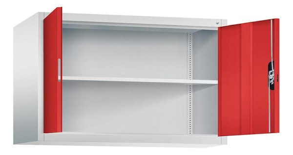 C+P bovenkast Acurado, H790xB1200xD500mm, kleur: lichtgrijs / vuurrood, verzonken handgreep, 9485-000 S10186