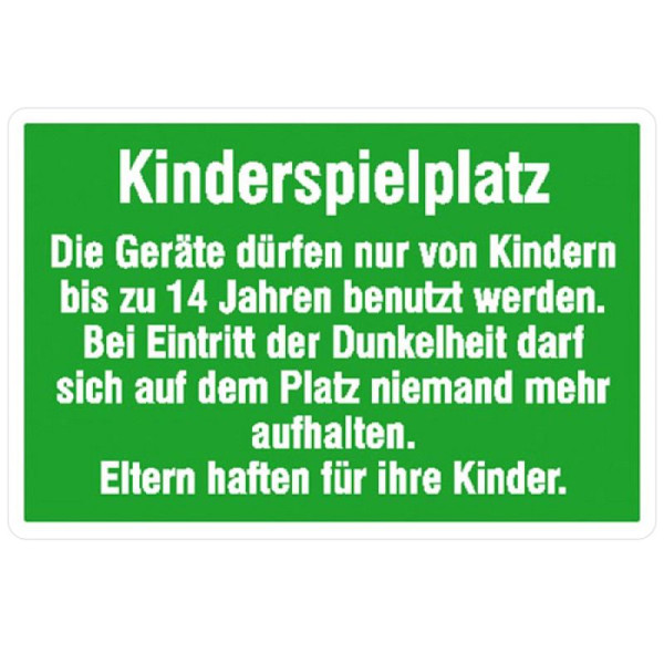 Steen HGS speeltuinbord, kinderspeeltuin, toestellen mogen alleen door kinderen gebruikt worden..., 600x400mm/aluminium 2 mm dik, gecoat, 52.5996