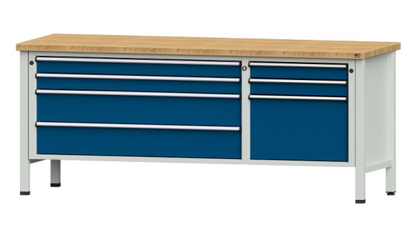 ANKE werkbanken kistwerkbank, model 288 V, 2000 x 700 x 840 mm, RAL 7035/5010, BMP 40 mm, 304.628