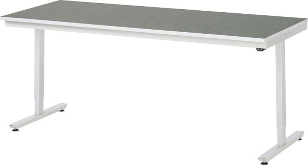 RAU werktafel serie adlatus 150 (elektrisch in hoogte verstelbaar), werkblad met linoleum/universele bekleding, 2000x720-1120x800 mm, 08-AT-200-080-L
