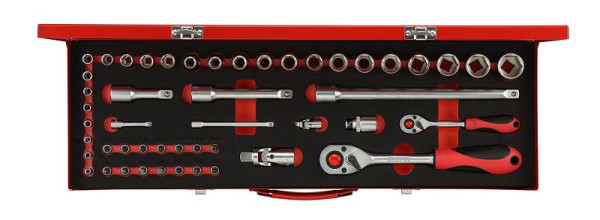 GEDORE dopsleutelset rood 1/4+1/2 49-delig, 3300010