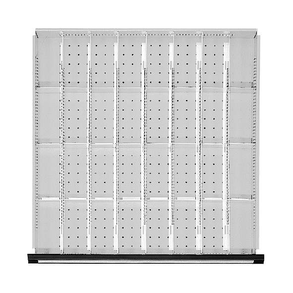 ANKE Werkbänke Schubladeneinteilungssatz; für Schublade 600 x 600 mm (BxT); für Fronthöhe 90 - 150 mm; 1/8 Teilung, 902.213