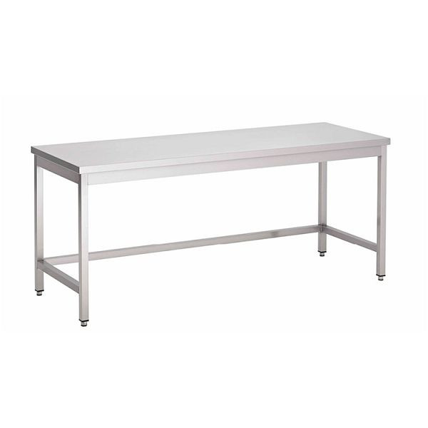 Gastro-Inox RVS AISI 430 werktafel zonder onderstel, 1300x600x850mm, versterkt met 18 mm dik, gecoate spaanplaat, 301.197