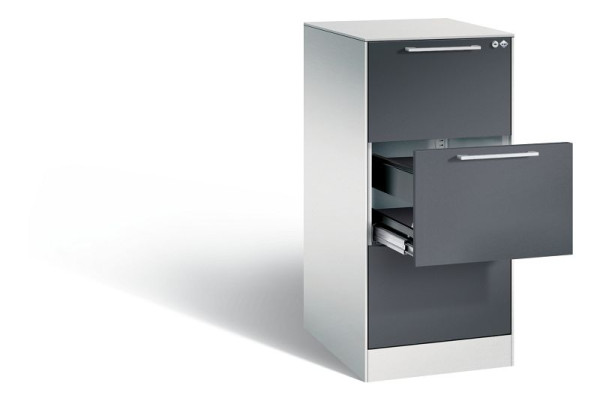 C+P hangarchiefkast Asisto, H1010xB440xD600mm, kleur: lichtgrijs/zwartgrijs, beugelgreep, 146245-311 S10062