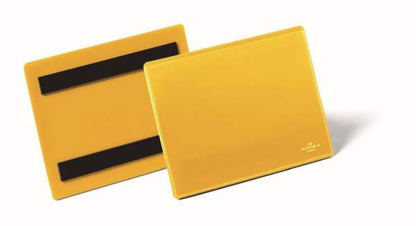 DURABLE magnetisch identificatiezakje, geel, A6 liggend, verpakking van 50, 175604