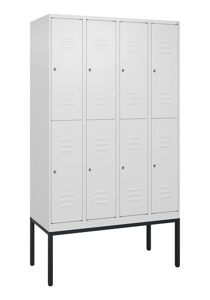 C+P dubbeldekskast Classic PLUS, frame, 4 vakken, 2120x1200x500mm, 9016/9016, cilindersloten, 0803307-40 S10029