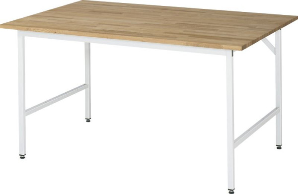 RAU Jerry serie werktafel (3030) - in hoogte verstelbaar, massief beuken blad, 1500x800-850x1000 mm, 06-500B10-15.12