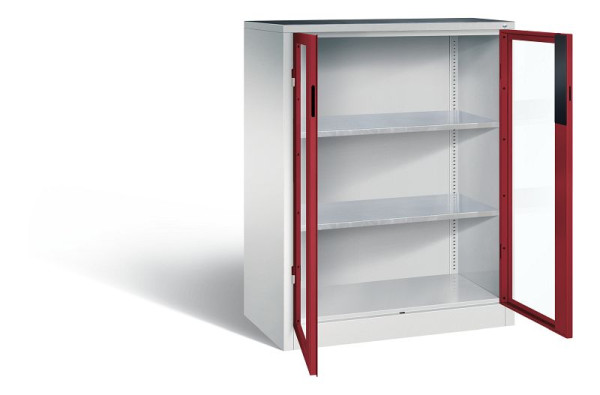 C+P gereedschapskast Acurado, H1200xW930xD500mm, kleur: lichtgrijs/robijnrood, verzonken handgreep, 8521-0552 S10013