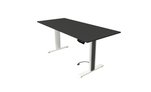 Kerkmann sta-/zittafel Move 1 Advance 180 x 80 cm frame wit, tafelblad antraciet, 10291013