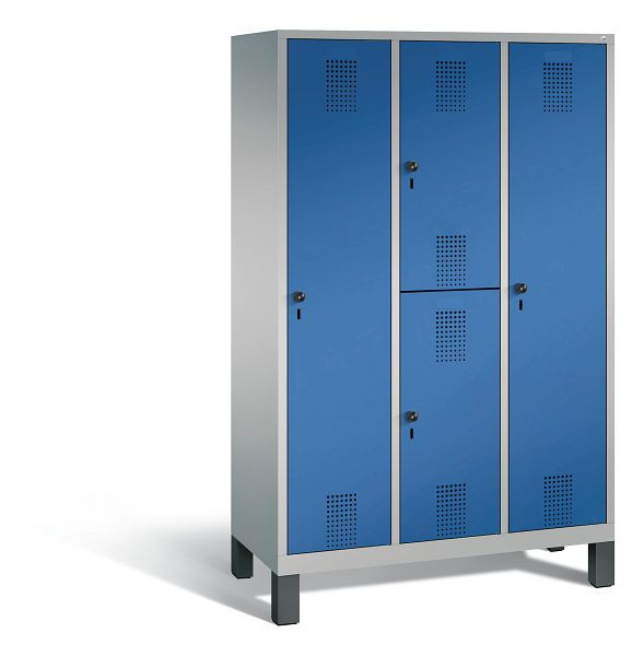 C+P cijferslot Evolo, H1850xB1200xD500mm, kleur: wit aluminium / gentiaanblauw, 48610-32 S10034