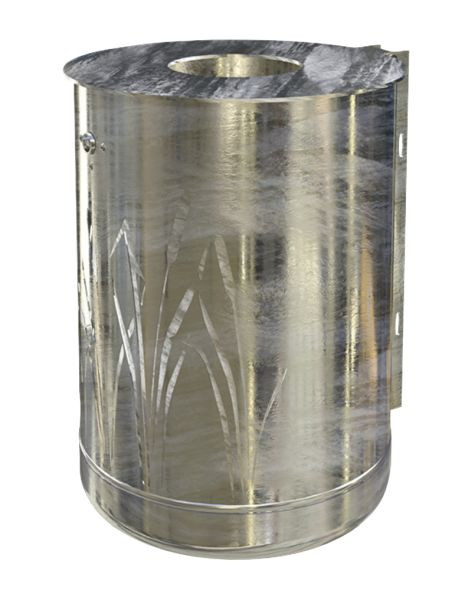 Renner afvalcontainer ca. 50 L, rietuitvoering met dekselschijf, thermisch verzinkt, thermisch verzinkt, 7039-65FV