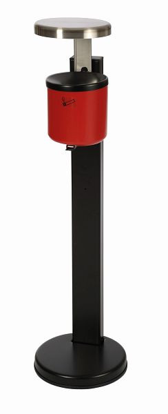 TKG staande asbak RONDO SENIOR met regenbescherming rood, 350095
