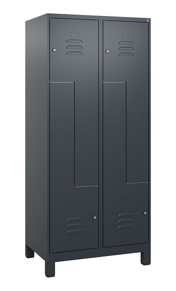 C+P Z-Spind Classic PLUS, voeten, 4 vakken, 1800x800x500mm, 7016/7016, cilindersloten, 0800137-224 S10027